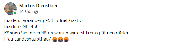 Trotz niedriger Inzidenz in NÖ bleibt die Gastronomie im Lockdown.