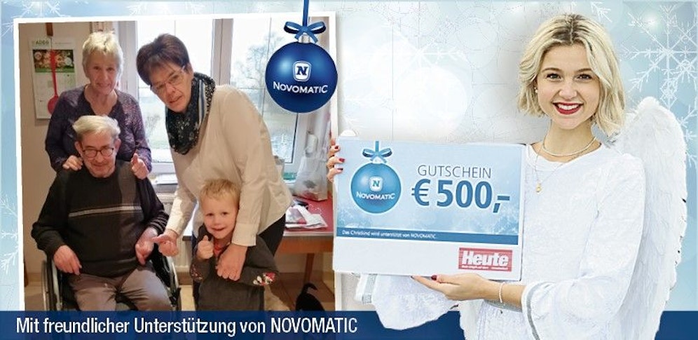 Johann (l.) musste das rechte Bein ab dem Knie amputiert werden. Nun wird mit Hilfe des Christkind seine Wohnung behindertengerecht umgebaut. Im Bild ist er mit Frau Waltraud (hi.), Tochter Ulrike (re.) und Urenkel Jonas (re.).