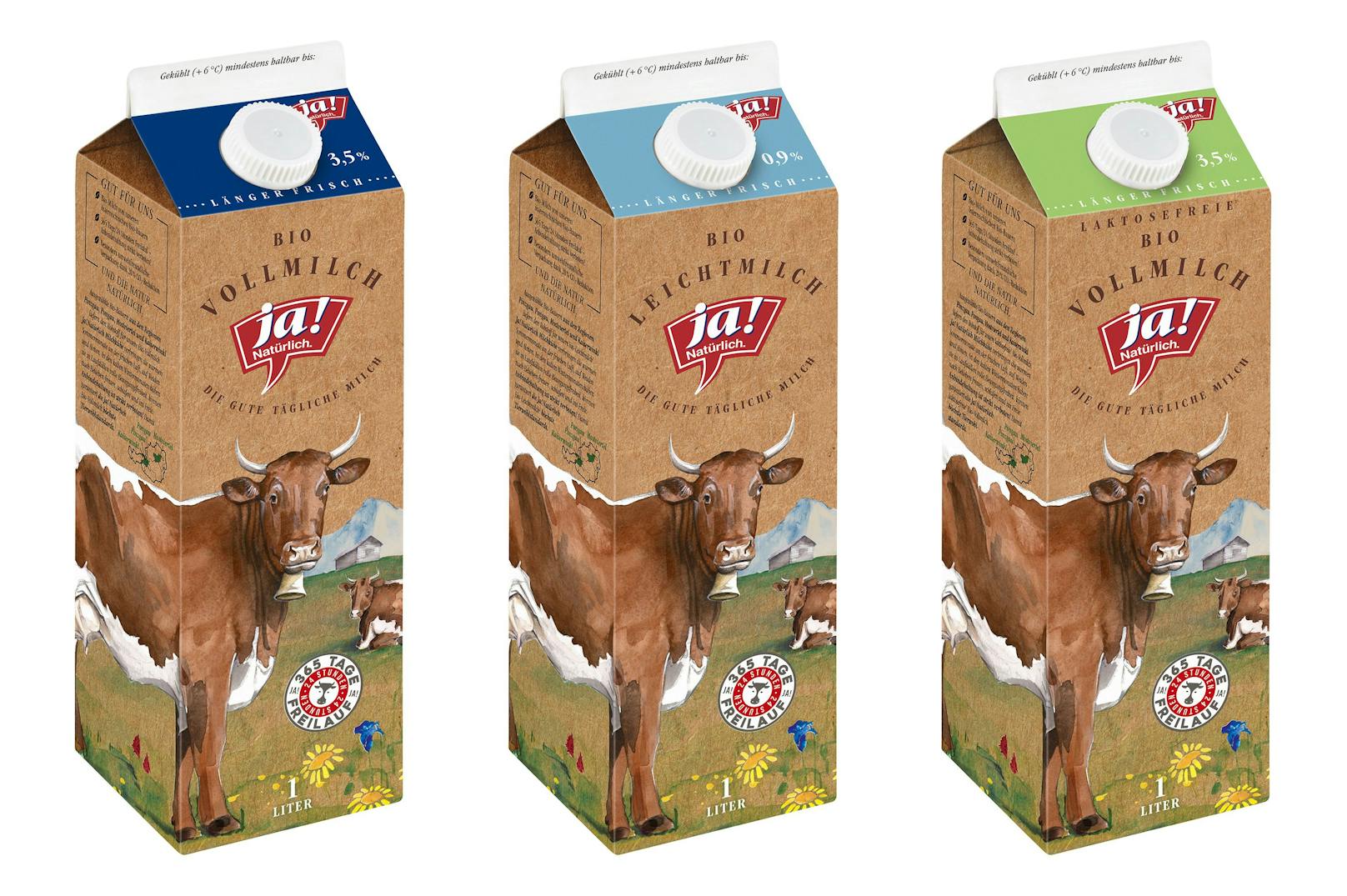 Die neuen <strong>Brown Board Milchkartons</strong> sollen laut Rewe-Konzern einen 20 Prozent geringeren CO2-Fußabdruck haben.