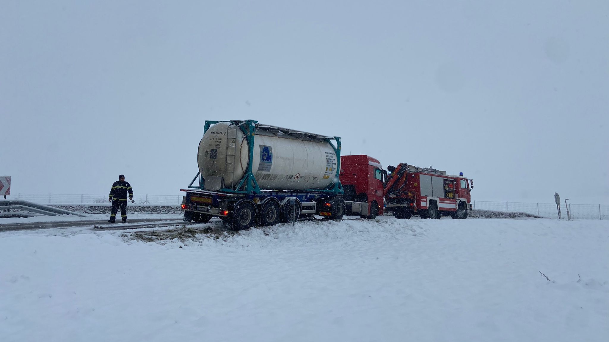 Der Lkw bei Neunkirchen.