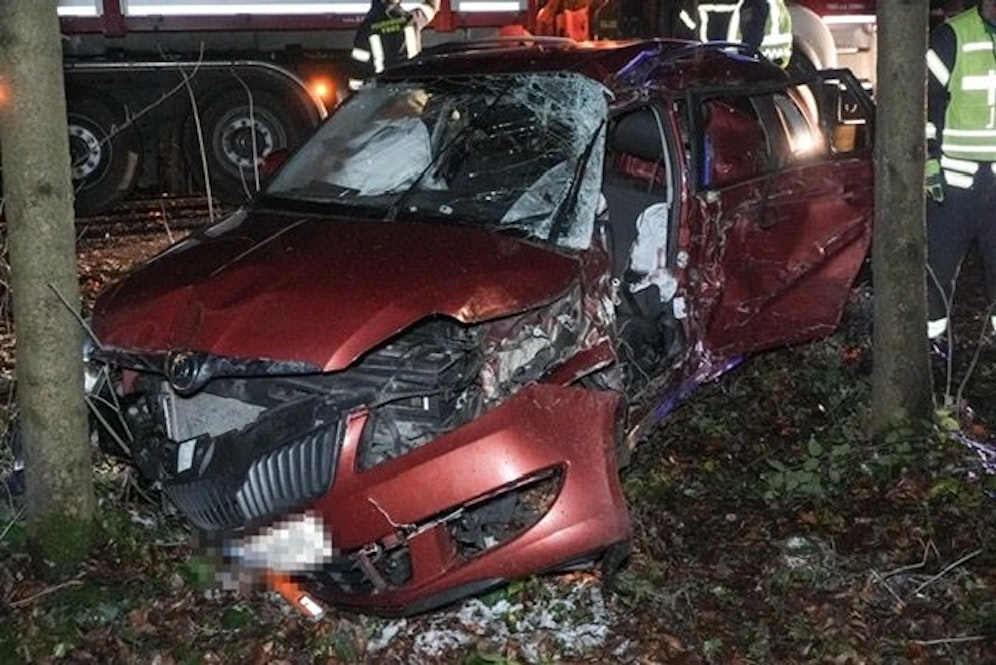 Der Lenker verlor die Kontrolle über seinen Wagen und prallte gegen einen Baum.