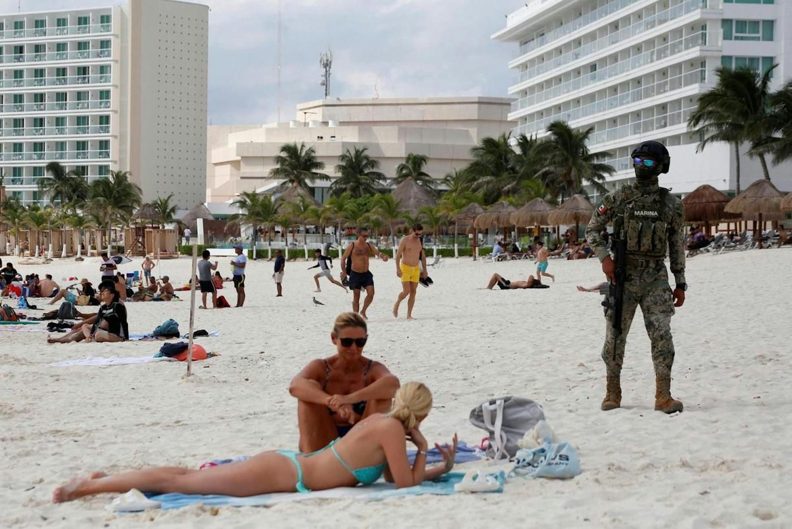 In Cancun und Tulum sind per 1. Dezember Nationalgardisten im Einsatz, um Touristen zu schützen.