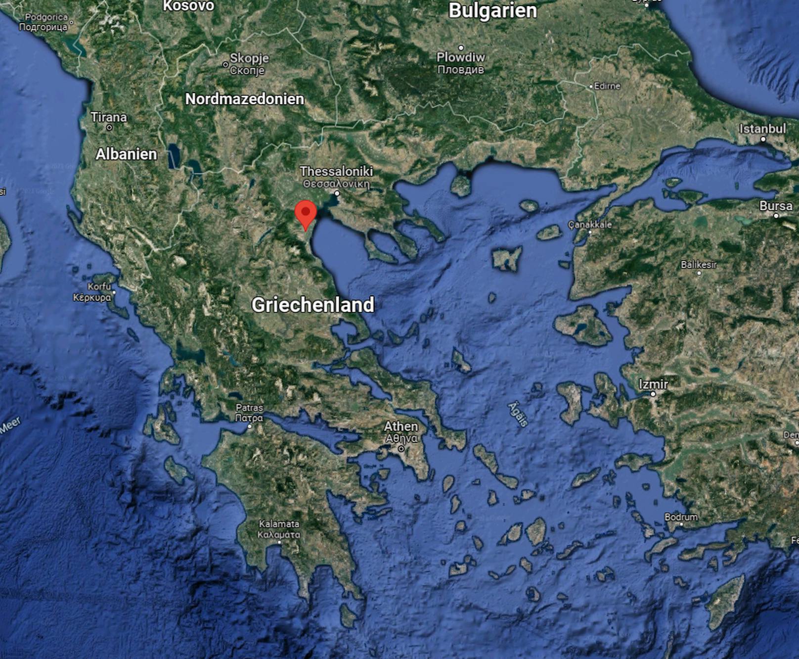 Der Vorfall ereignete sich im Norden Griechenlands, in der Nähe der Stadt Katerini.