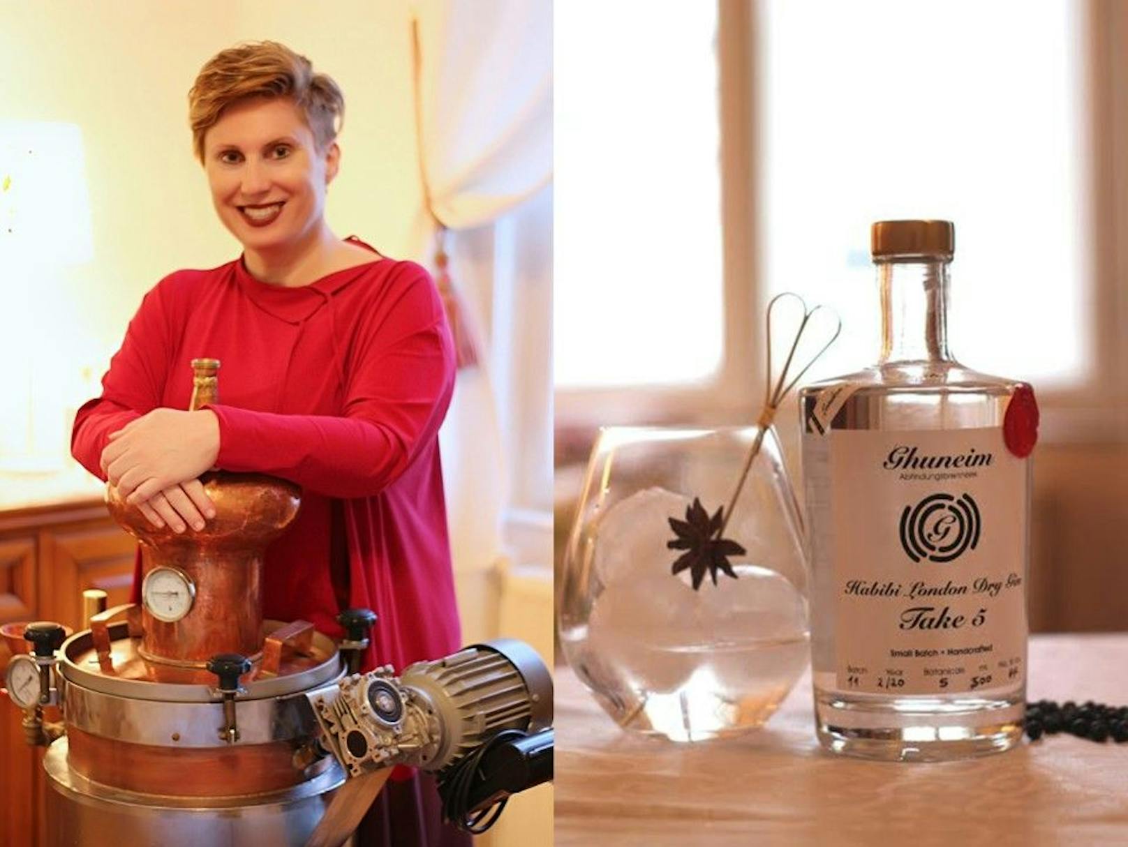 "Habibi Dry Gin"-Gründerin Alexandra Ghuneim ist Wiens einzige Gin-Makerin.