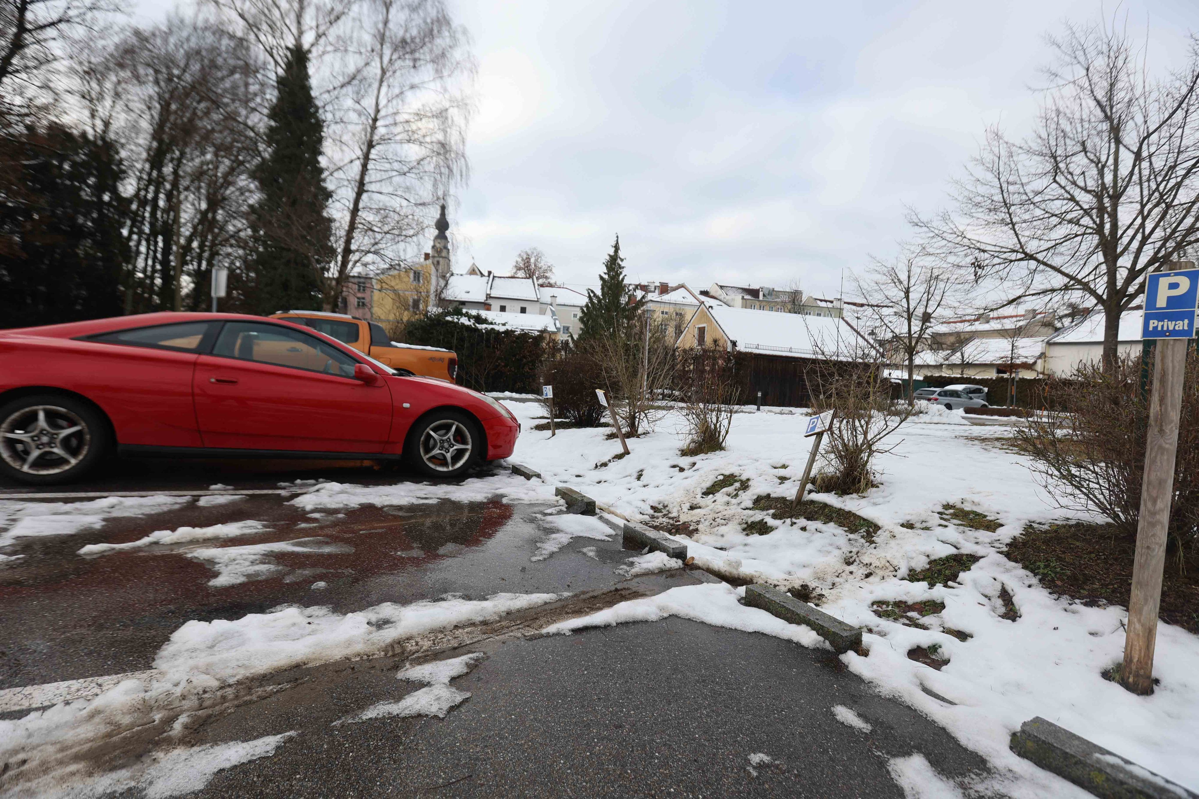 Auf diesem Parkplatz geschah der Zwischenfall.