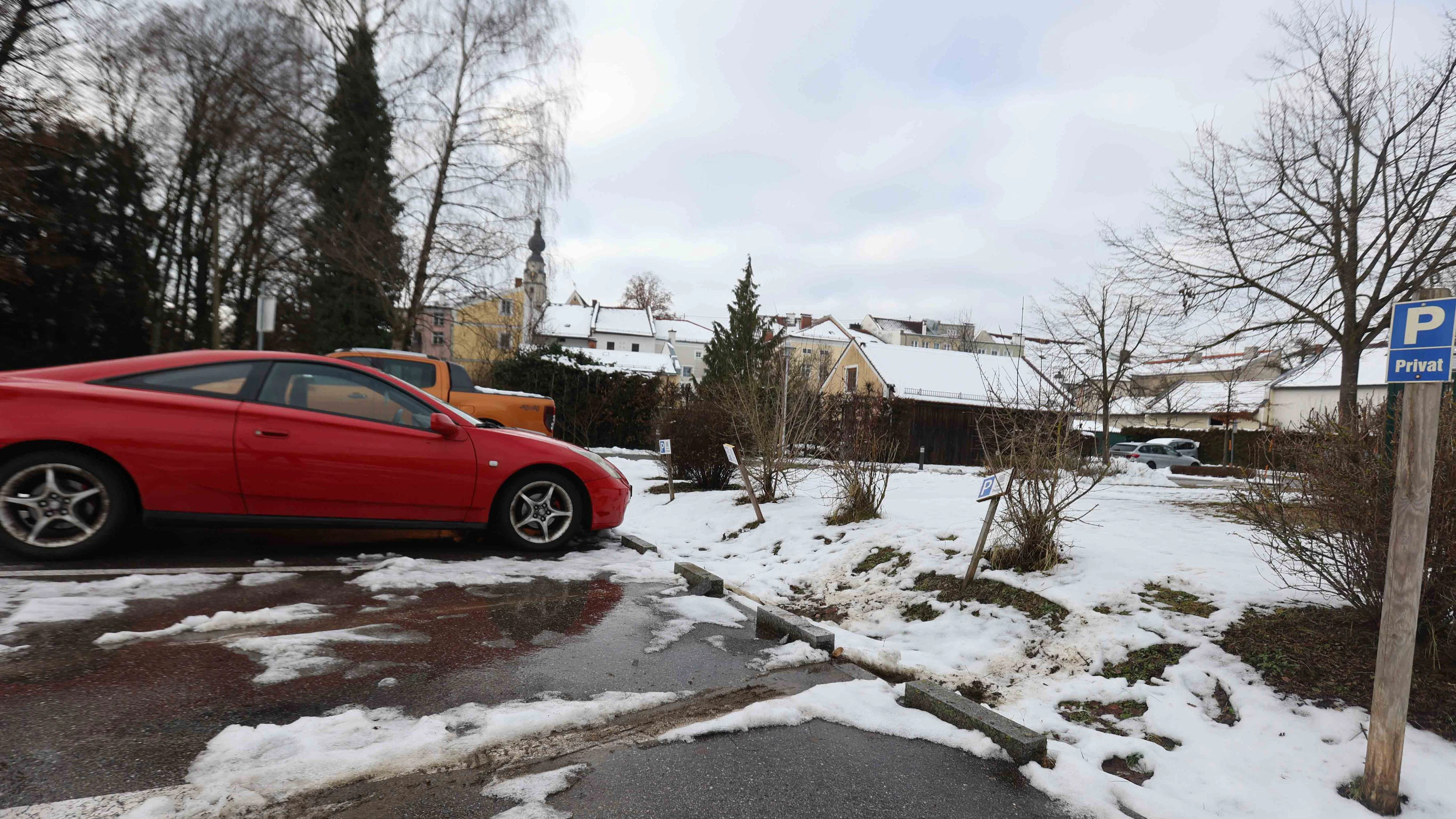 Auf diesem Parkplatz geschah der Zwischenfall.