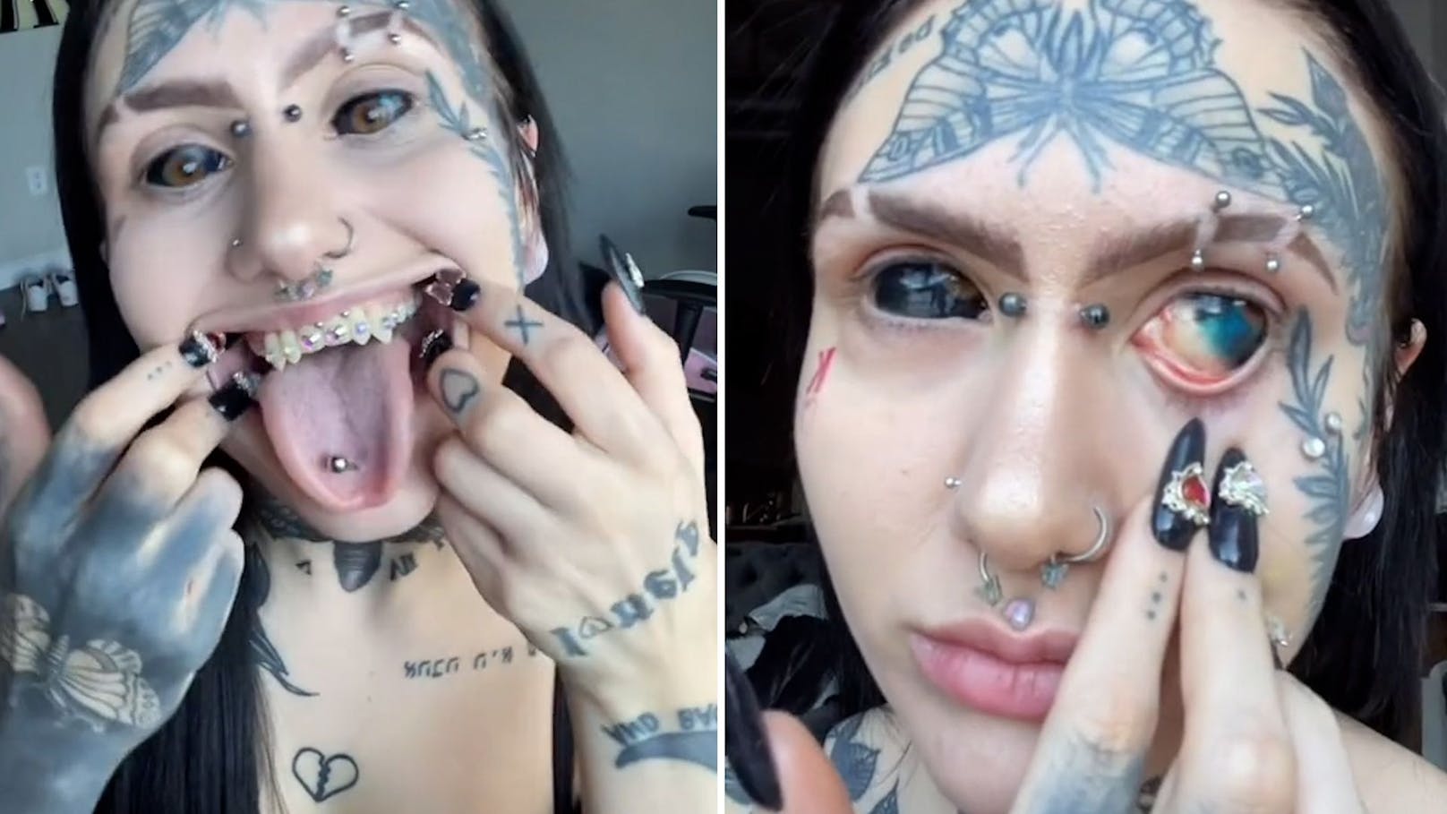 "Dämonen-Frau" schockiert User mit Augapfel-Tattoo