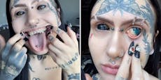 "Dämonen-Frau" schockiert User mit Augapfel-Tattoo