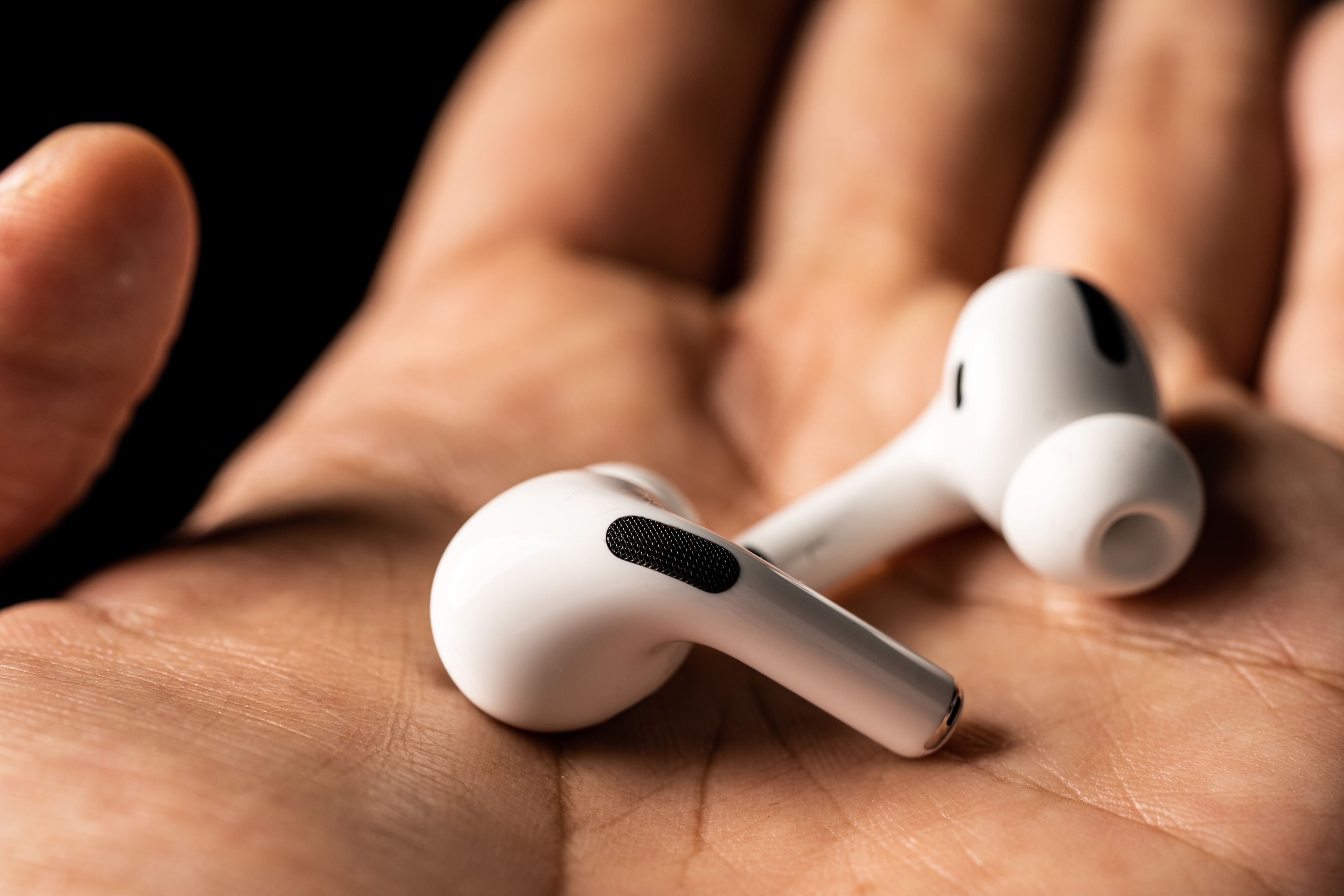 Kuala Lumpur, Malaysia - December 2019. The new airpods pro features active noise cancelling and  customizable fit