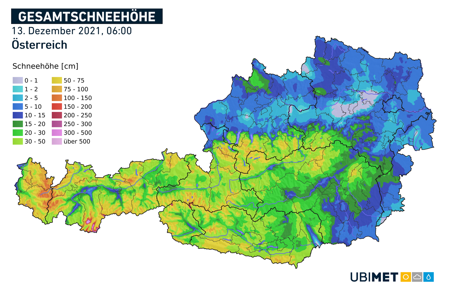 Montagfrüh lag noch verbreitet Schnee in Österreich.