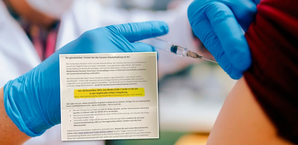 Der Linzer soll nach Walding zu seiner Impfung fahren.