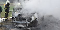 Auto in Brand – Lenker konnte sich rechtzeitig retten