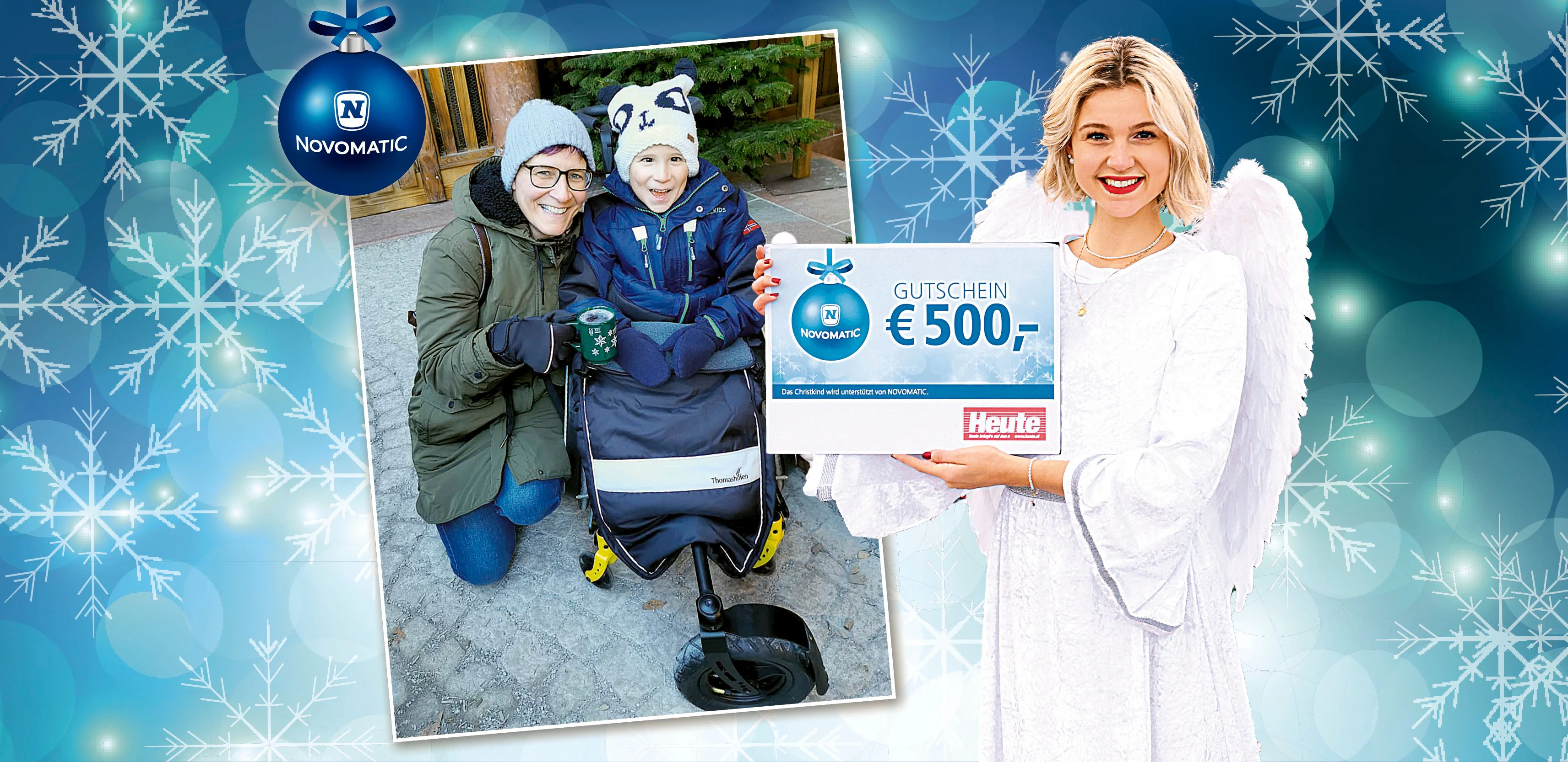 Susanne und ihr Sohn Thimo freuen sich über 500 Euro vom "Heute"-Christkind.
