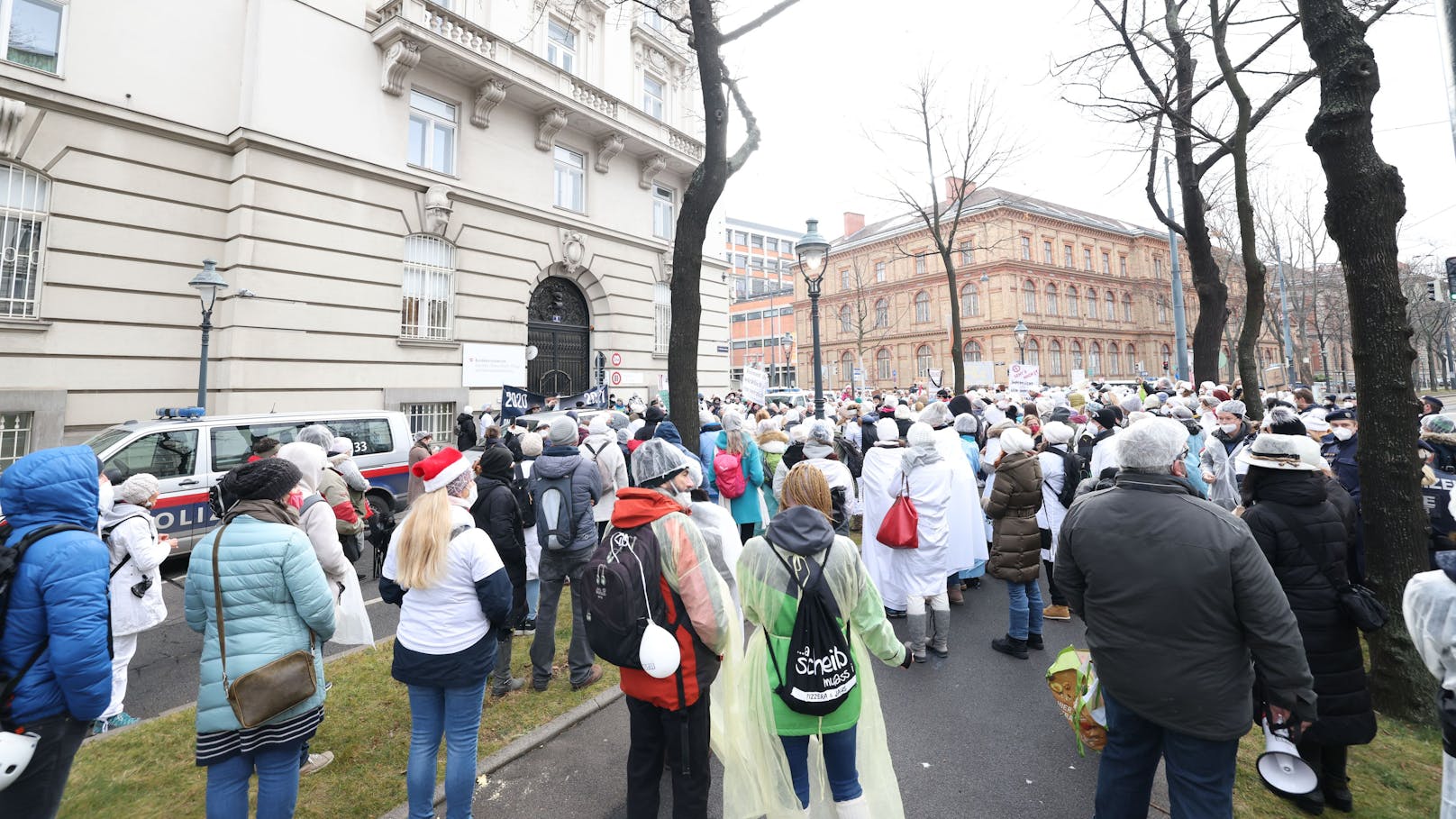 Illegale Corona-Demo gegen die Impf-Pflicht in der Wiener City. (Symbolbild)