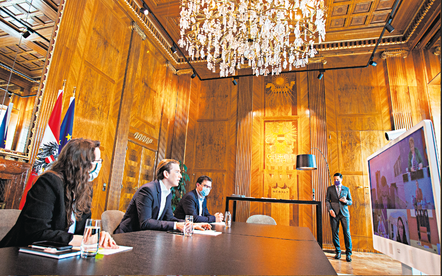 Barbara Kaudel-Jensen, Sebastian Kurz, Etienne Berchtold 