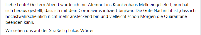 Nach Coronainfektion weitere Demos geplant.