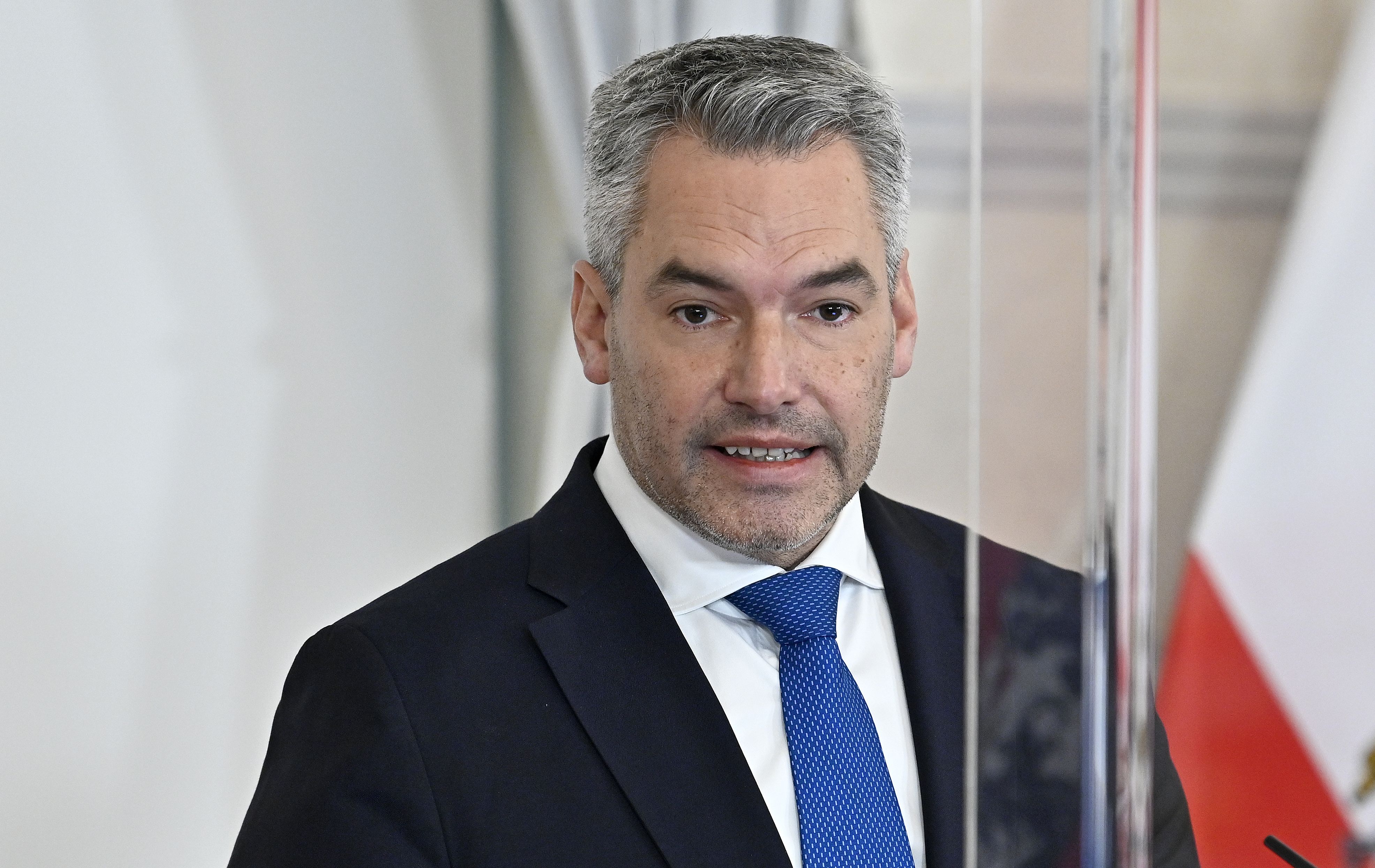 Bundeskanzler Karl Nehammer (ÖVP) bei der GECKO-Vorstellung.