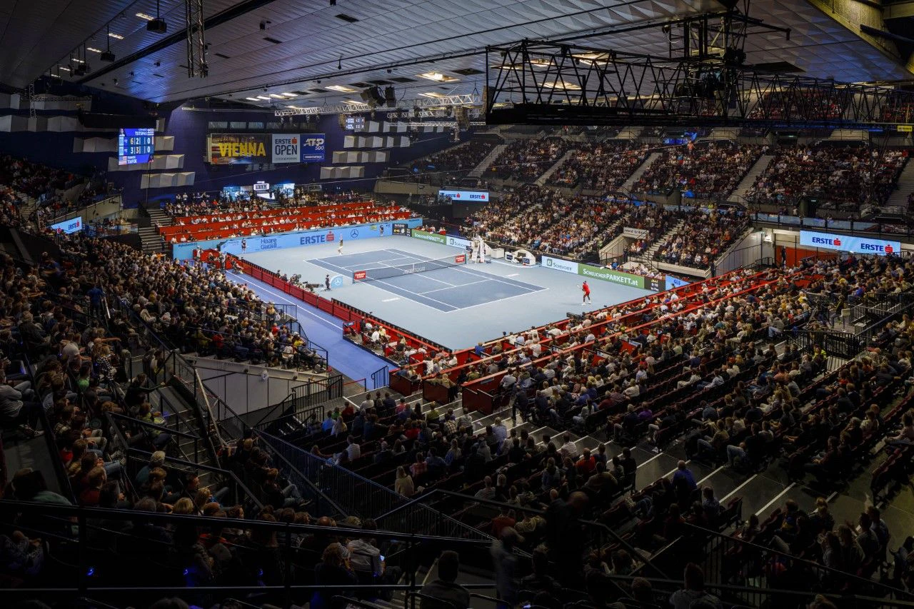 Tennis-Action bei den Erste Bank Open