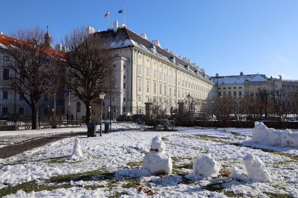 Wien mit Schnee am 10. Dezember 2021. Bald schneit es wieder etwas 