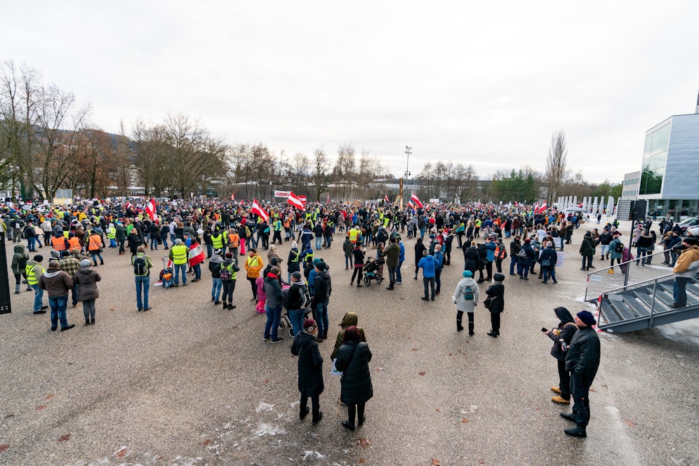Die Bregenzer Polizei nahm bei einem Protestmarsch drei Personen fest. (Symbolfoto)
