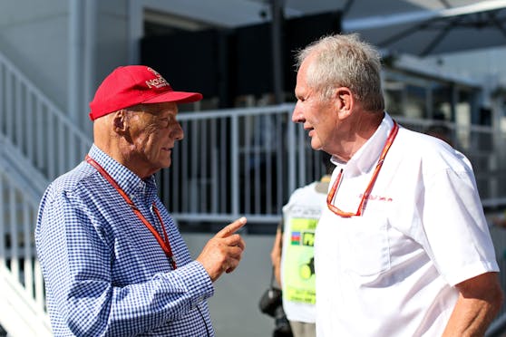 Niki Lauda (l.), Red-Bull-Motorsportchef Helmut Marko