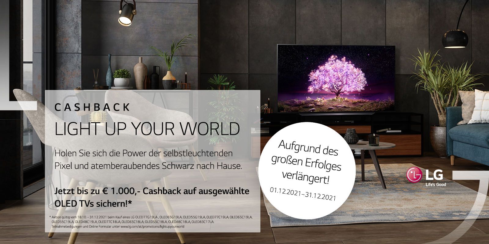 Große LG Cashback-Aktion geht in die Verlängerung.