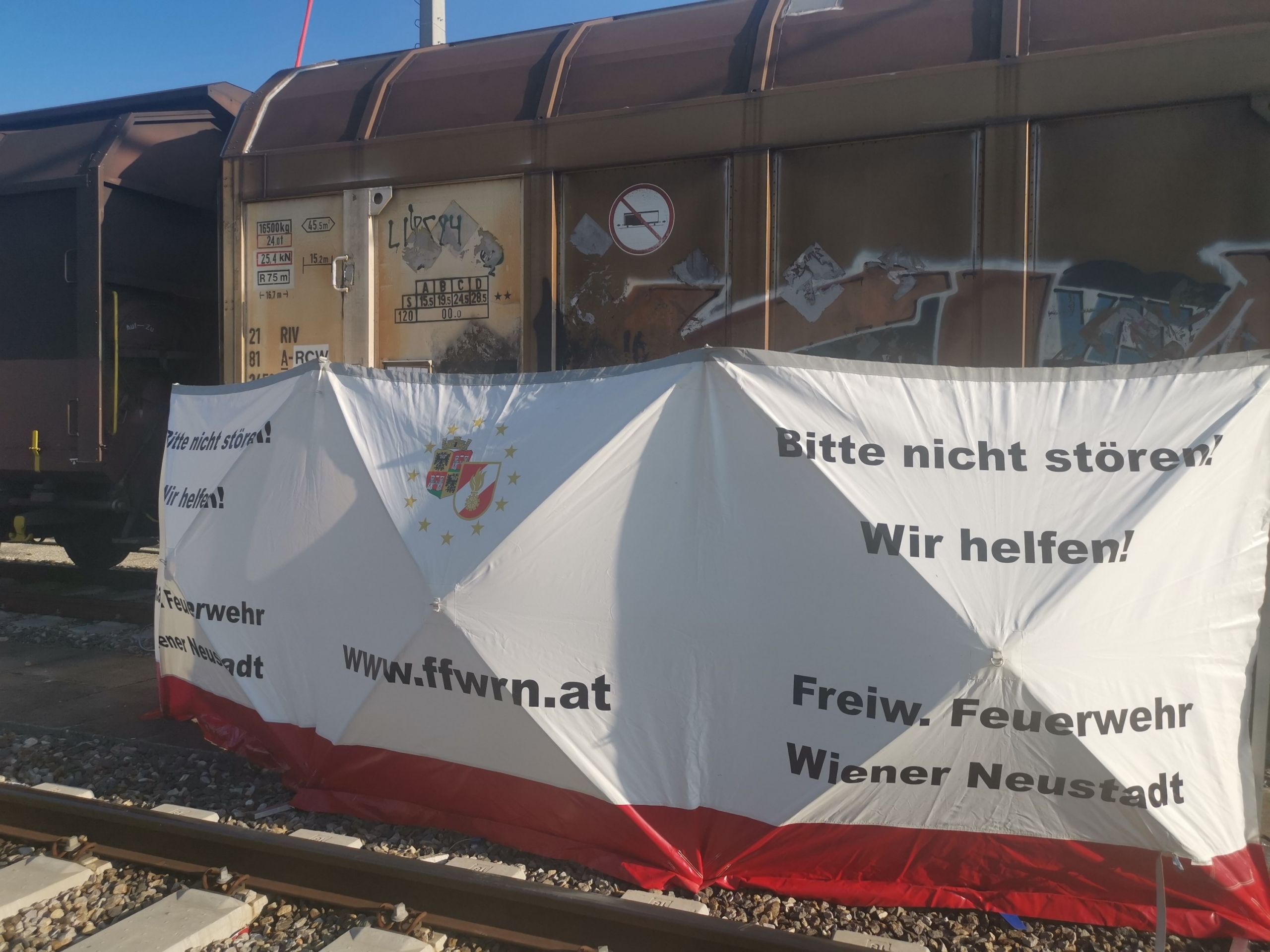 Der Sichtschutz der Feuerwehr.