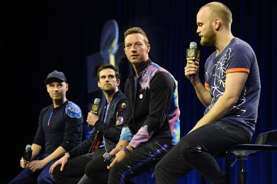 Die Band Coldplay: Jonny Buckland (v.l.), Guy Berryman, Chris Martin und Will Champion