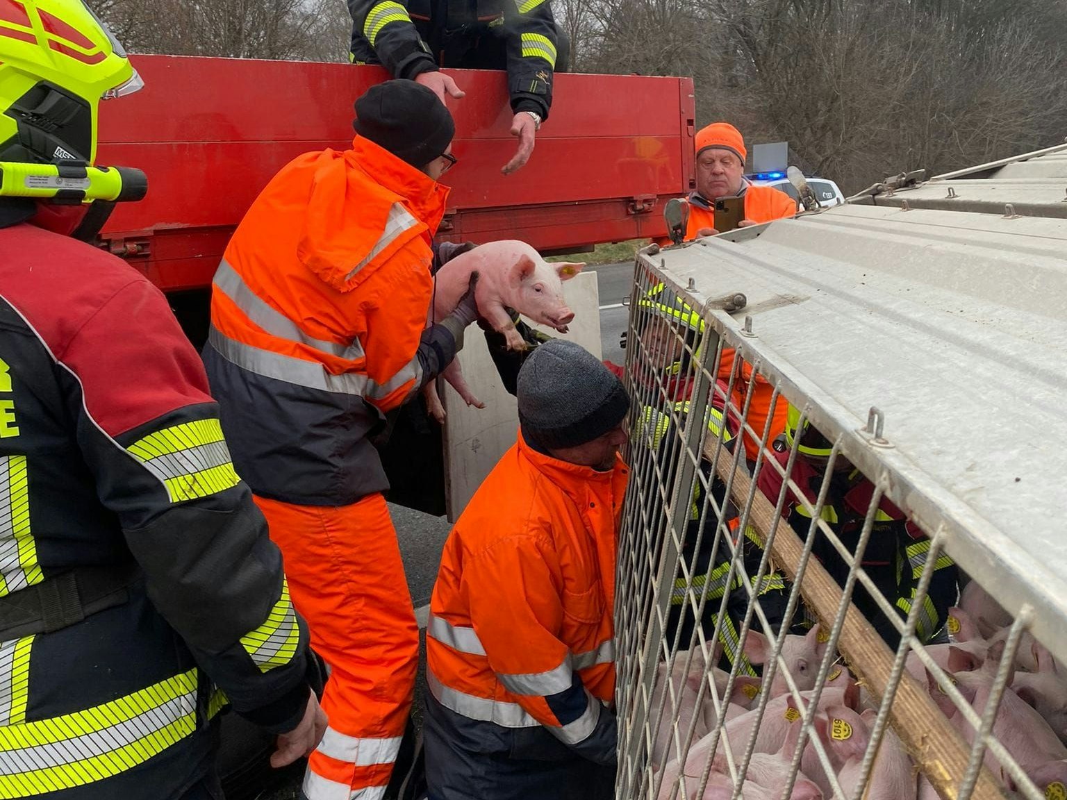 Die Florianis im Einsatz.