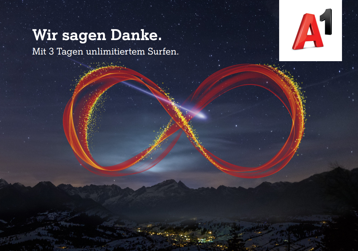 Von 24. bis 26.Dezember gratis surfen bei A1.