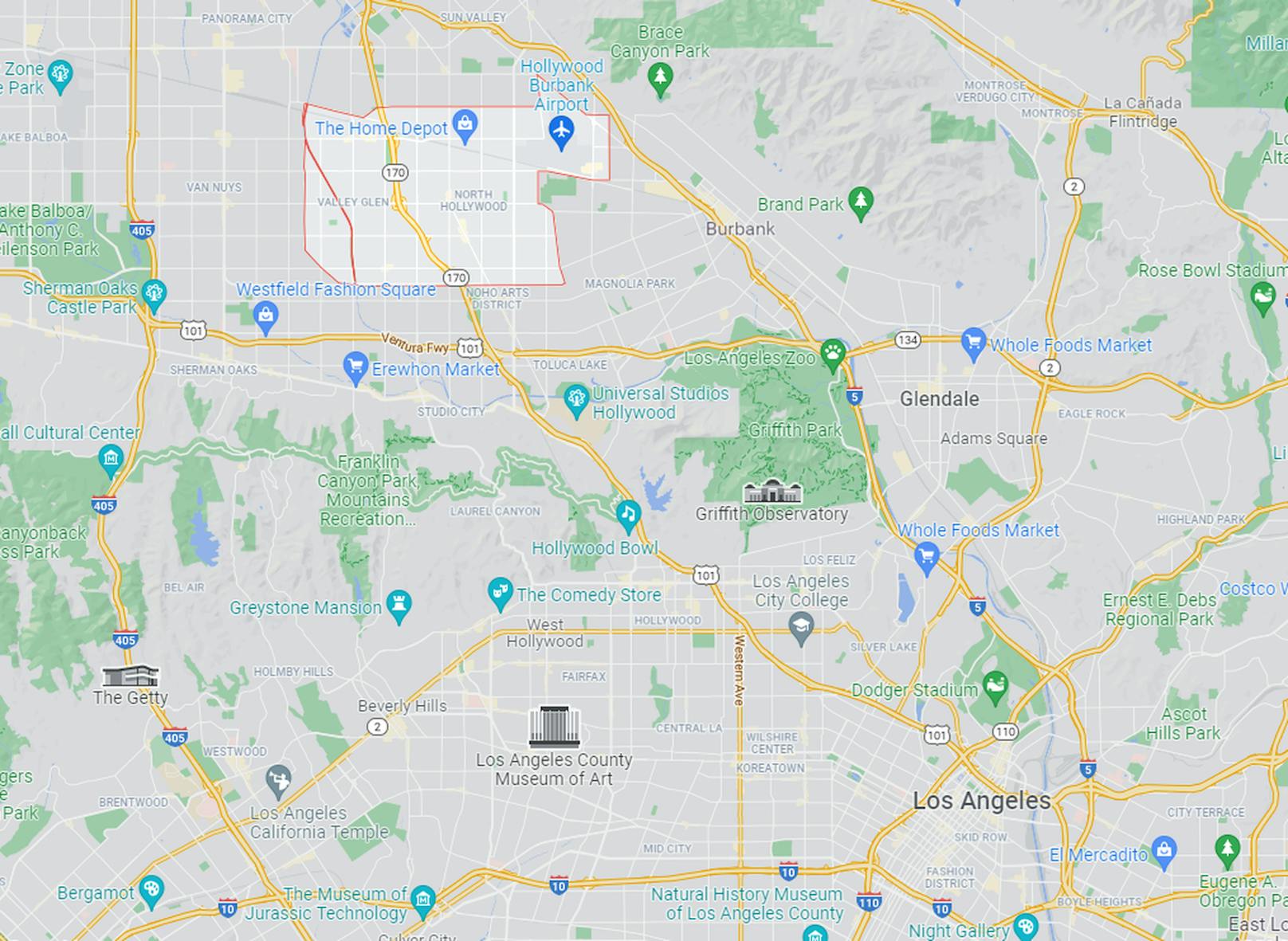 North Hollywood liegt ein wenig außerhalb von Los Angeles.