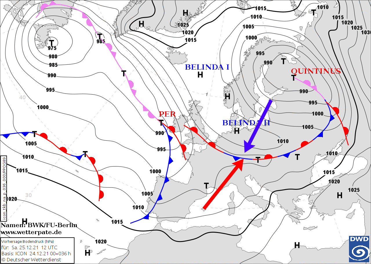 Die Wetterlage am Samstag.