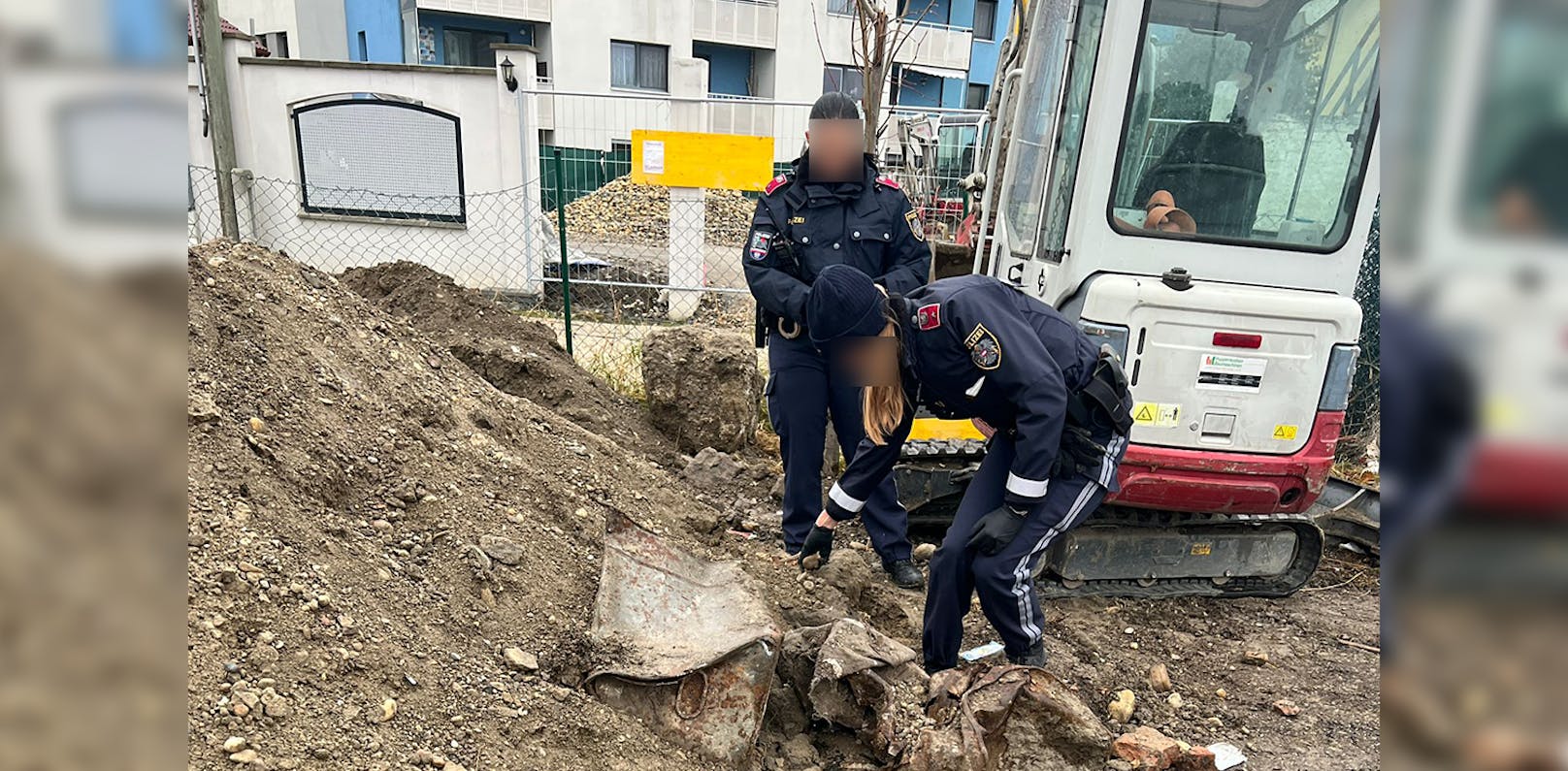 Die Beamten fanden noch mehr Knochen auf der Baustelle in Floridsdorf.