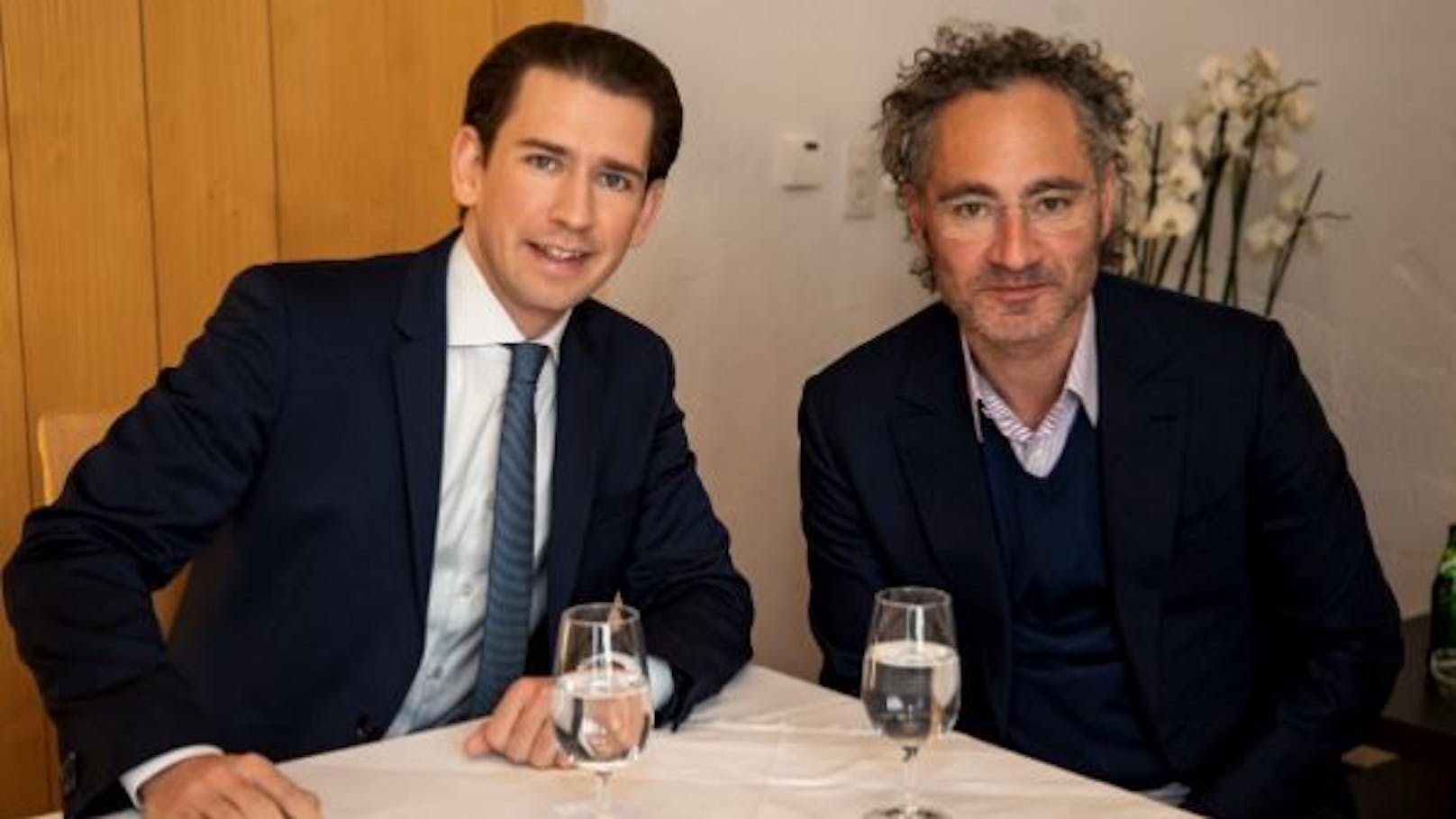 Sebastian Kurz 2020 mit Palantir-CEO Alex Karp