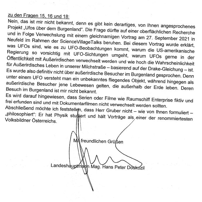 Die Anfragebeantwortung im Wortlaut