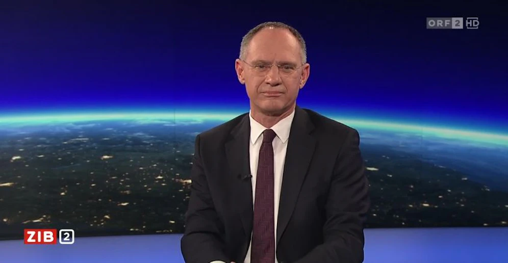 Innenminister Gerhard Karner im Studio der ORF-