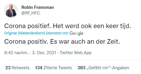 Robin Fransmans schicksalhafter Tweet.