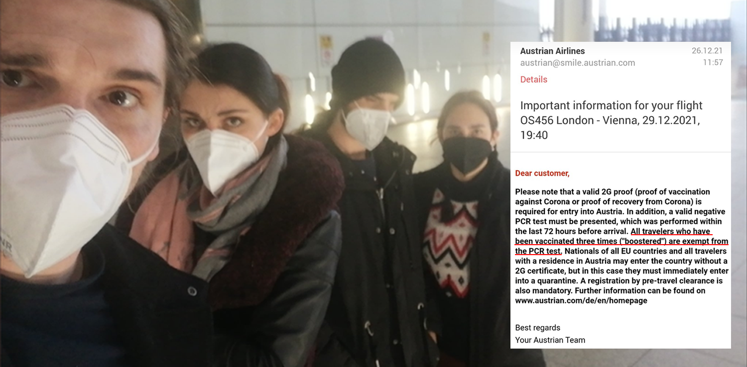 Der Grünen-Gemeinderat Tristan Ammerer durfte nicht nach Wien mitfliegen, er und seine Mitreisenden saßen in London fest. 