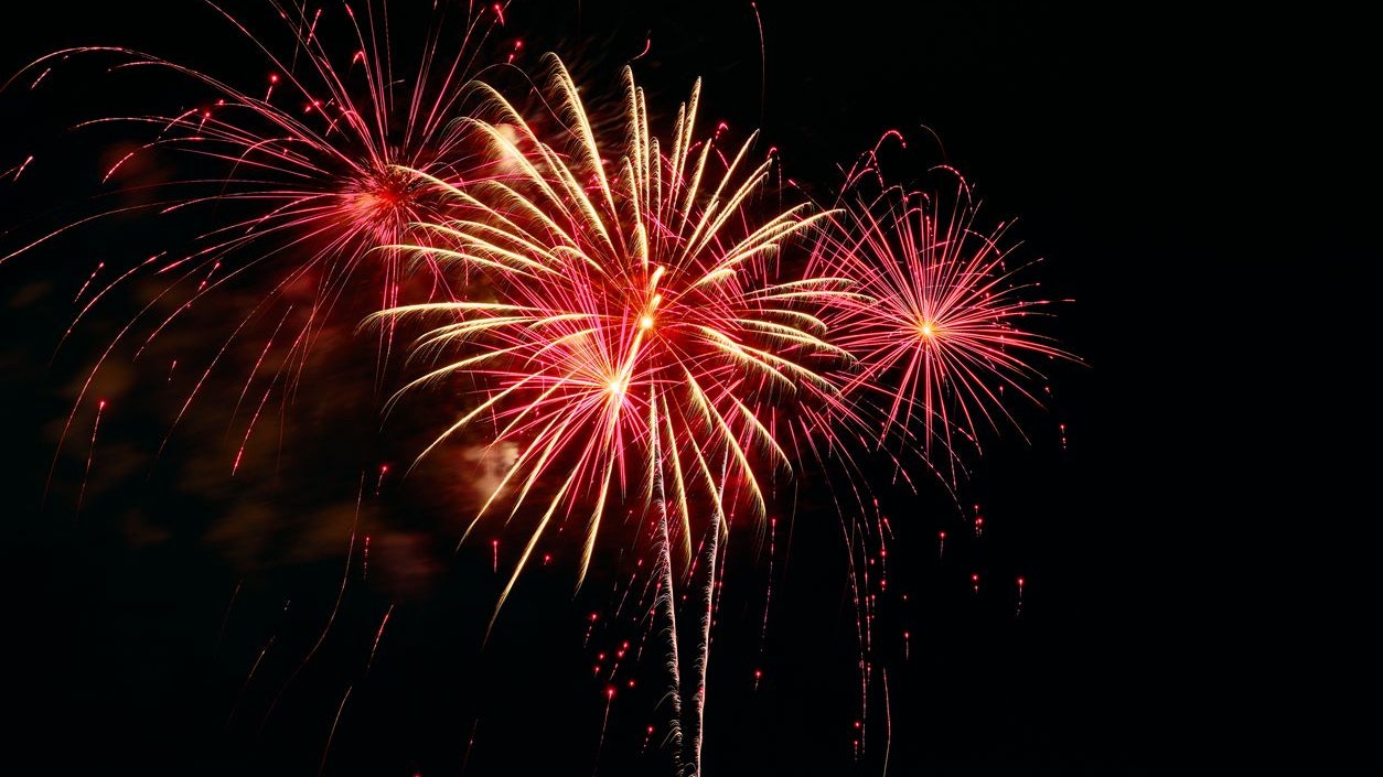 Fireworks, black background