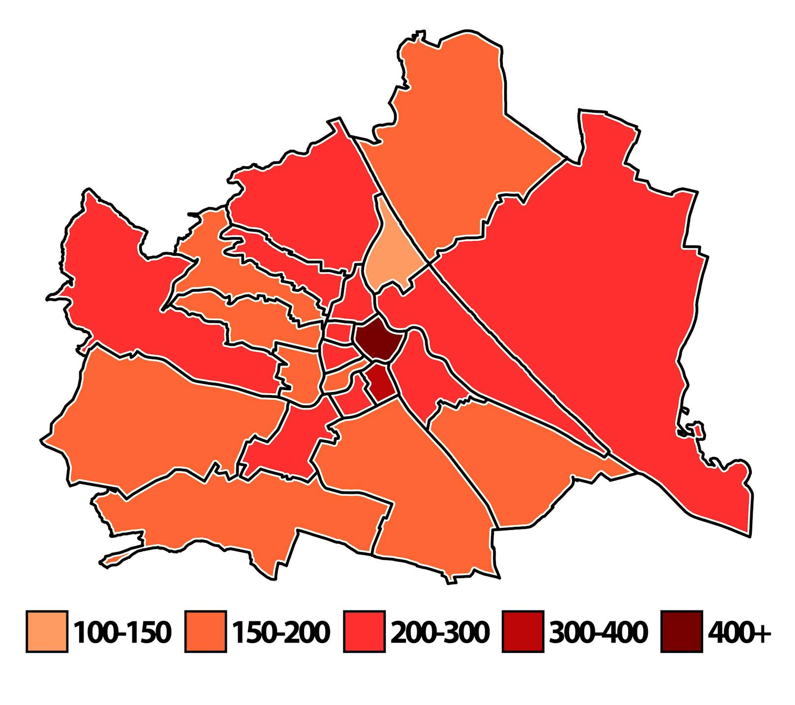 Corona-Karte der Wiener Bezirke am <a target="_blank" data-li-document-ref="100181736" href="https://www.heute.at/g/corona-karte-von-wien-ein-bezirk-sprengt-die-skala-100181736">30. Dezember 2021</a>.