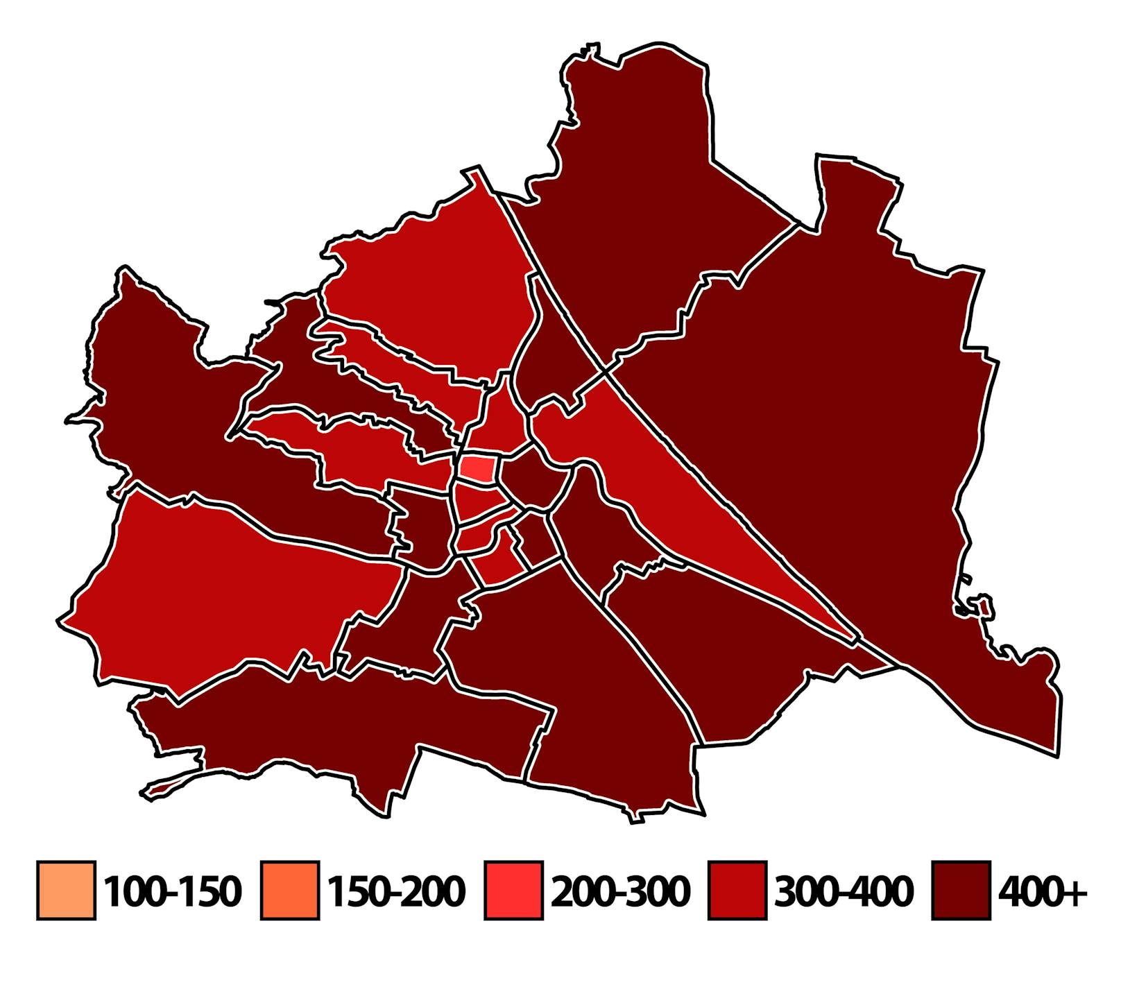 Corona-Karte der Wiener Bezirke am <a target="_blank" href="https://www.heute.at/g/corona-ausser-kontrolle-1-wiener-bezirk-haelt-dagegen-100176995">2. Dezember 2021</a>.