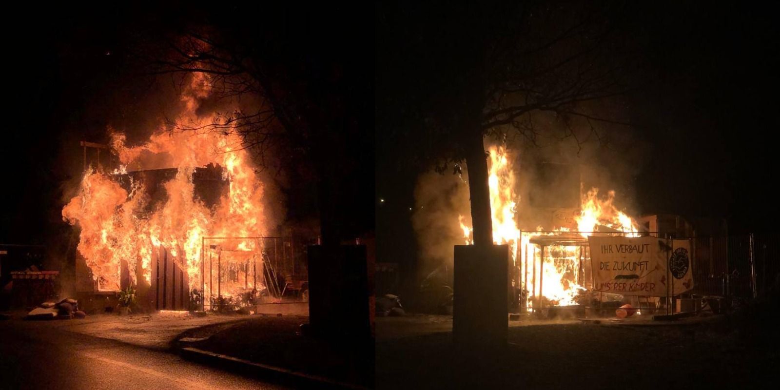 In der Nacht auf Freitag brannte das Protestcamp im 22. Bezirk.
