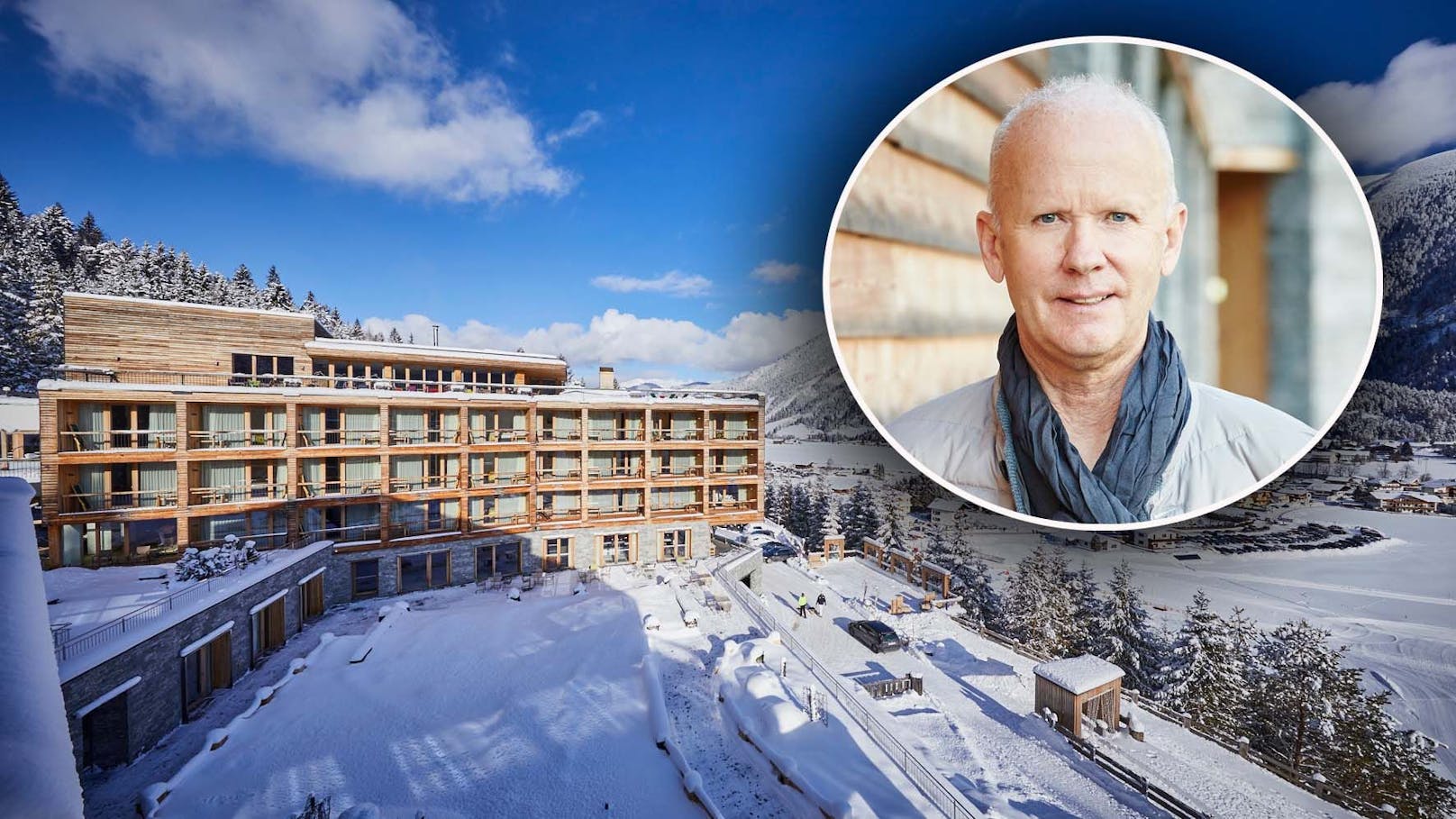 Günther Hlebaina leitet das Luxus-Hotel "Das Kronthaler" in Tirol. Weil er nicht geimpft ist, muss er in seinem Gartenhaus arbeiten.