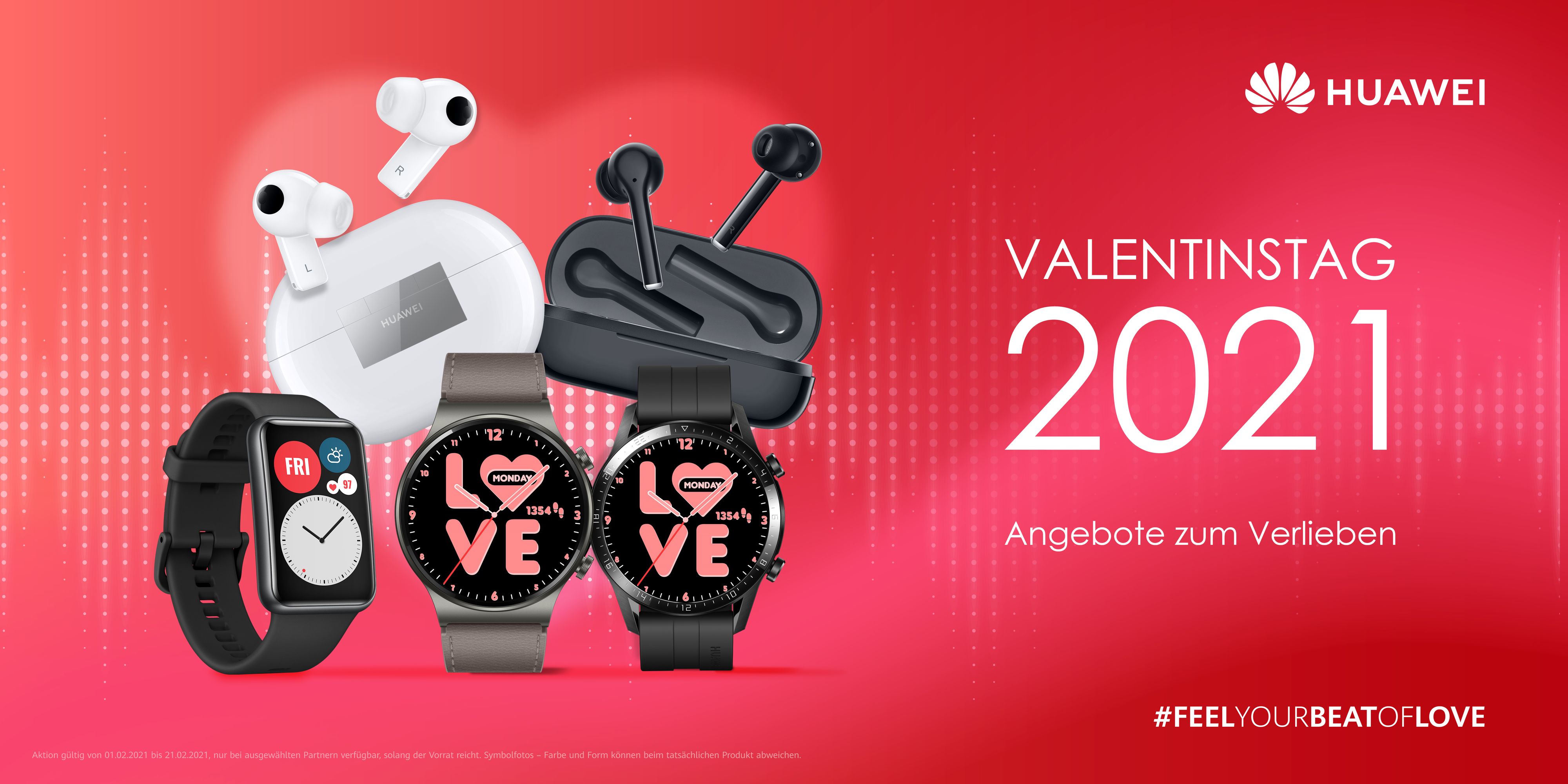 "Feel your beat of love" – mit den passenden Technologie-Highlights von Huawei.