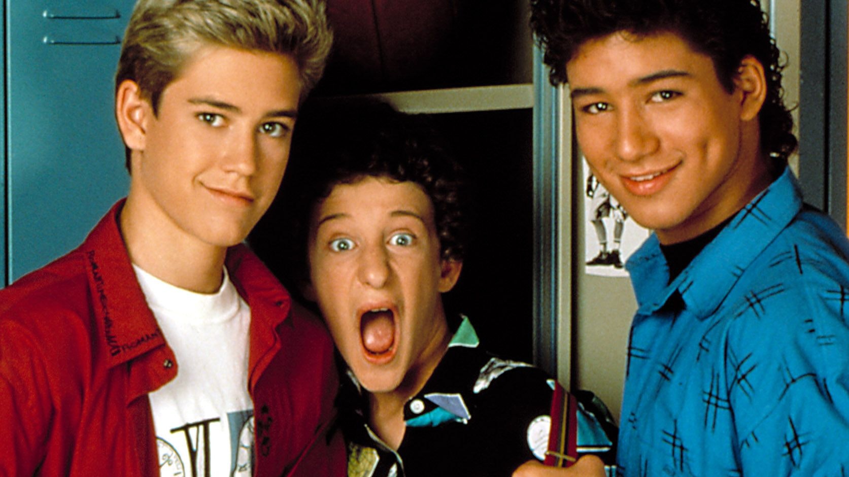 Mark-Paul Gosselaar, Dustin Diamond und Mario Lopez in ihren Rollen in der Serie "Saved by the Bell"