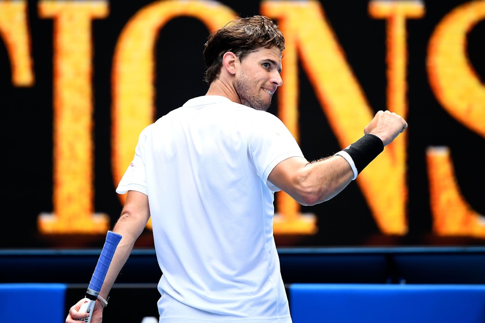 Dominic Thiem jubelt über seinen Sieg gegen Dominik Köpfer.