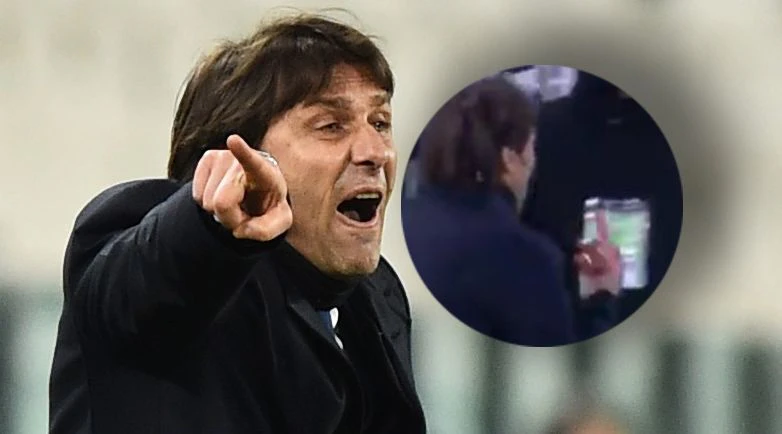 Inter-Coach Antonio Conte zeigte den "Stinkefinger".
