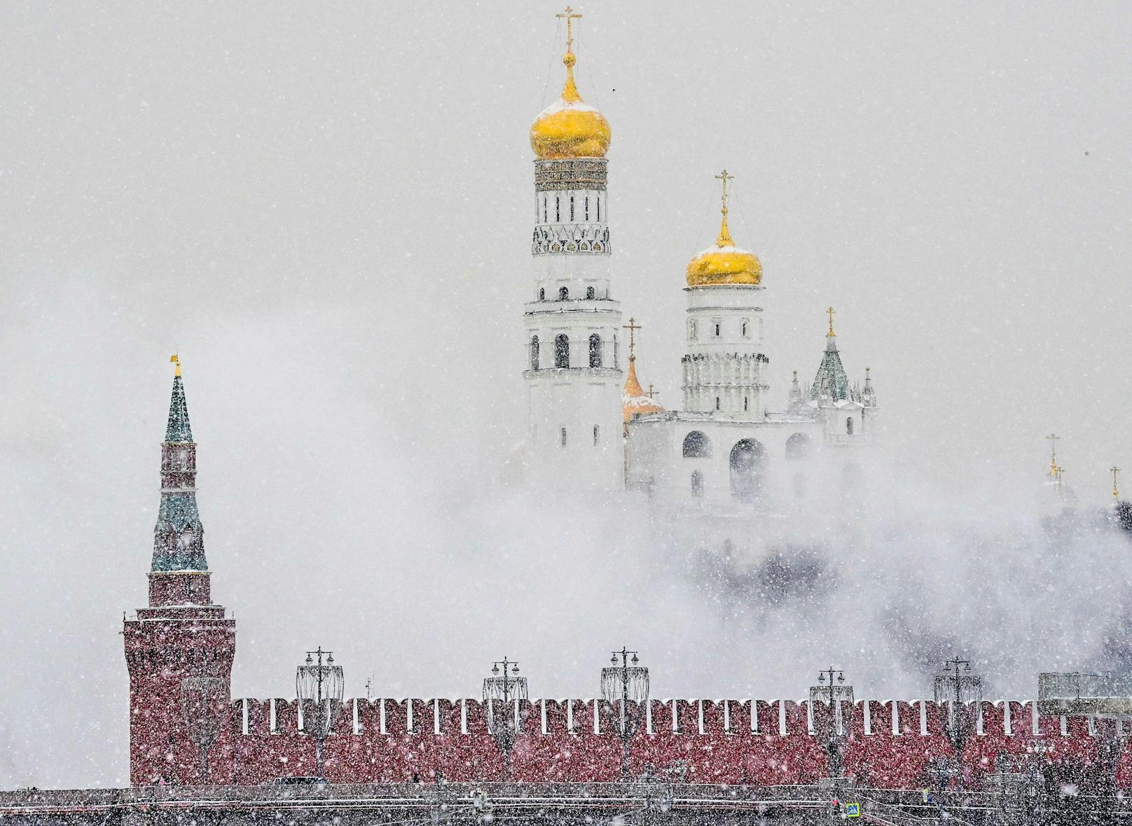 Moskau rüstet sich für einen massiven Schneesturm.