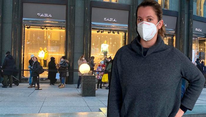 "Heute"-Reporterin Sandra Kartik vor dem Modegeschäft in Wien ("Heute"-Fotomontage)