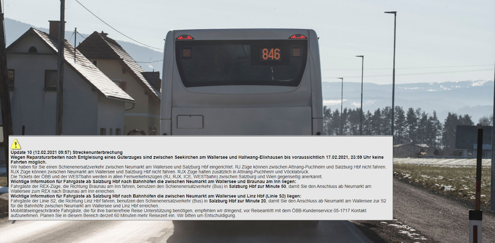 Auf der Weststrecke werden Fahrgäste auf den Schienenersatzverkehr umgeleitet